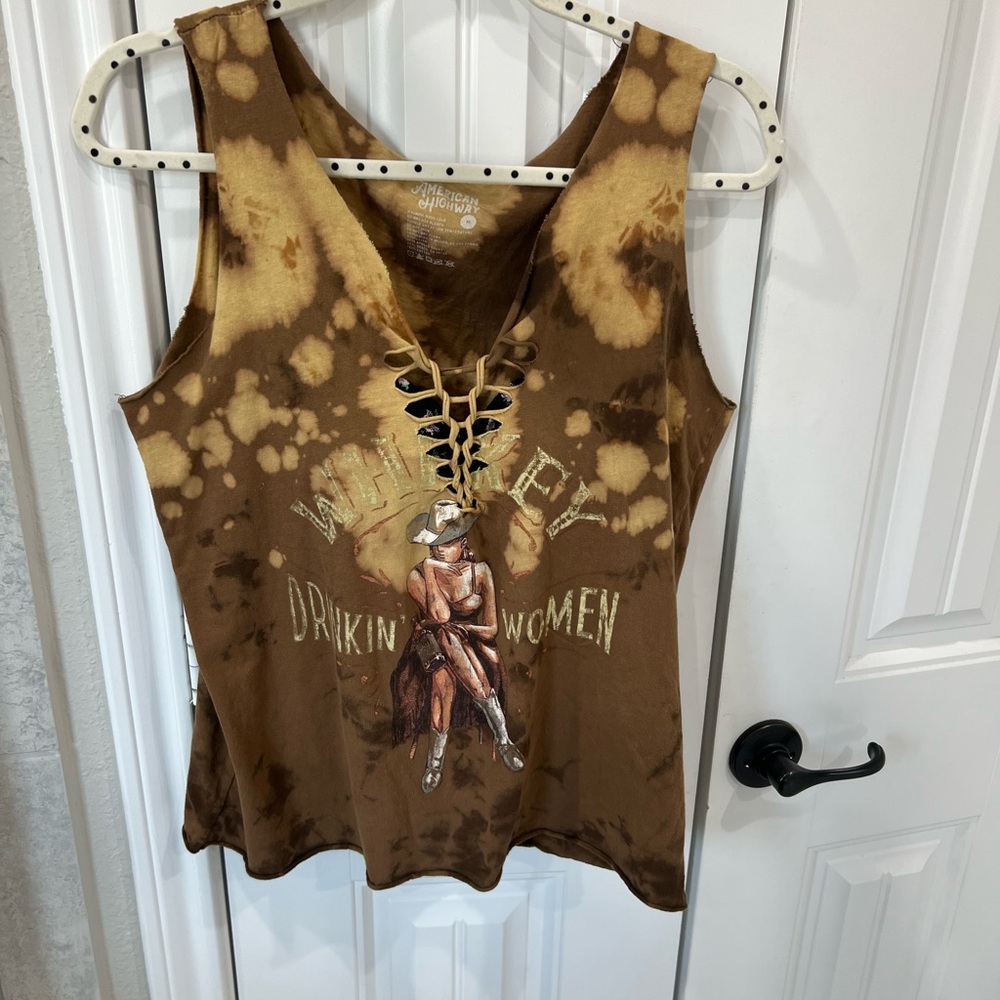 Whiskey Drikin Women Brown Tank Top